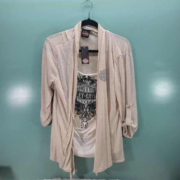 Harley Davidson Dylatov Cardigan 3/4 Sleeve NWT S/M - Picture 5 of 10